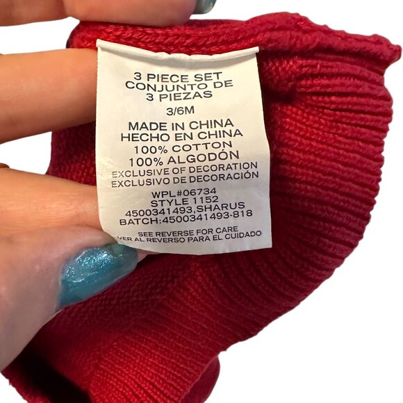 Boys Reindeer Sweater Vest 3–6M Red Cotton Knit Holiday Christmas Winter Nautica - Picture 8 of 9